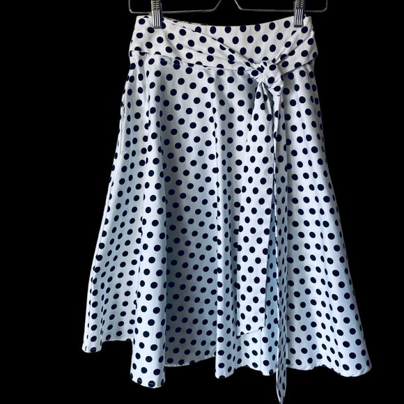 Belle Poque Sz Sm Rockabilly Retro Pin Up 50s High Waist Polka Dot Skirt New - Picture 2 of 15